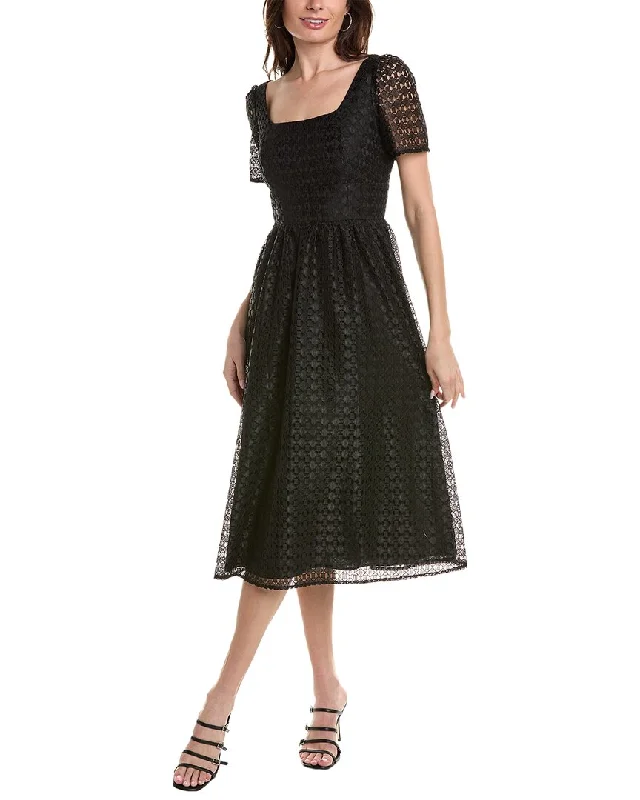 Anne Klein Square Neck Midi Dress Stylish Satin Midi Dress