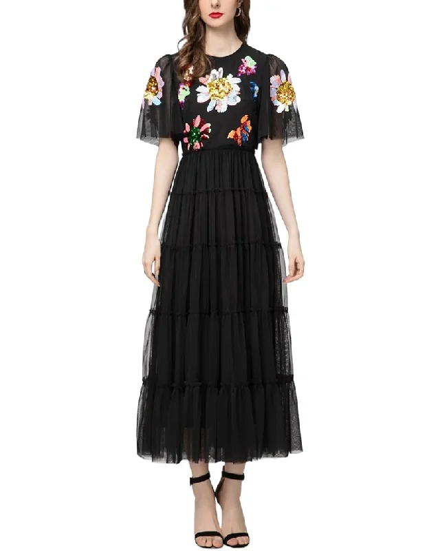 BURRYCO Midi Dress Fashionable High-Low Midi Dress