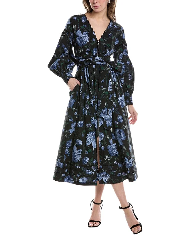 Marchesa Notte Indigo Midi Dress Stylish Silk Midi Dress