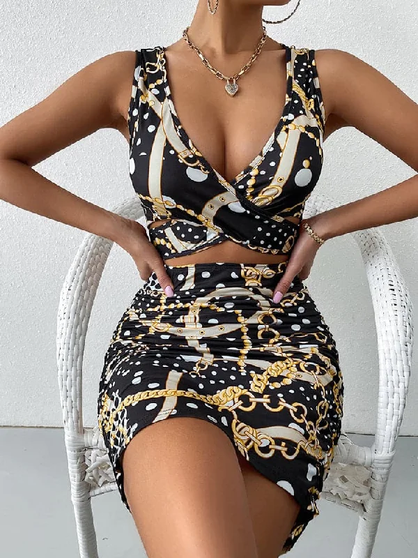 DressBetty - Sexy Sleeveless Deep V Cutout Party Mini Dress Classic Black Mini Dress