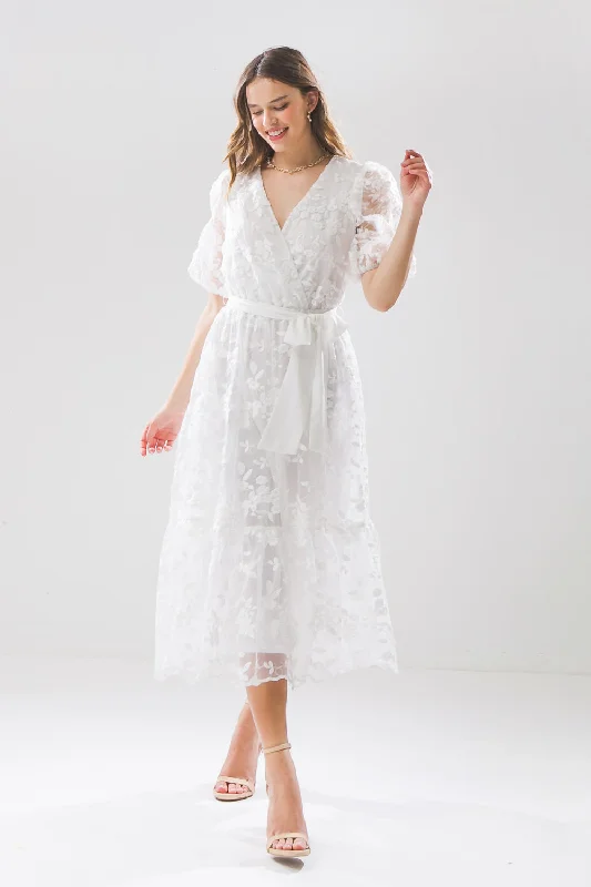 SWEET AS SUGAR MIDI DRESS Chic Floral Print Midi Dress