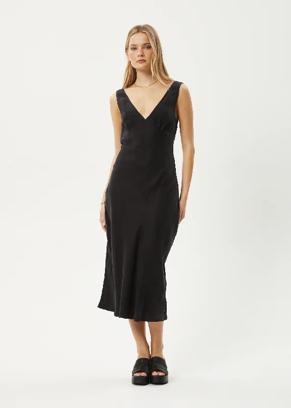 AFENDS Womens Gia - Cupro Maxi Dress - Black Classic Tulle Maxi Dress