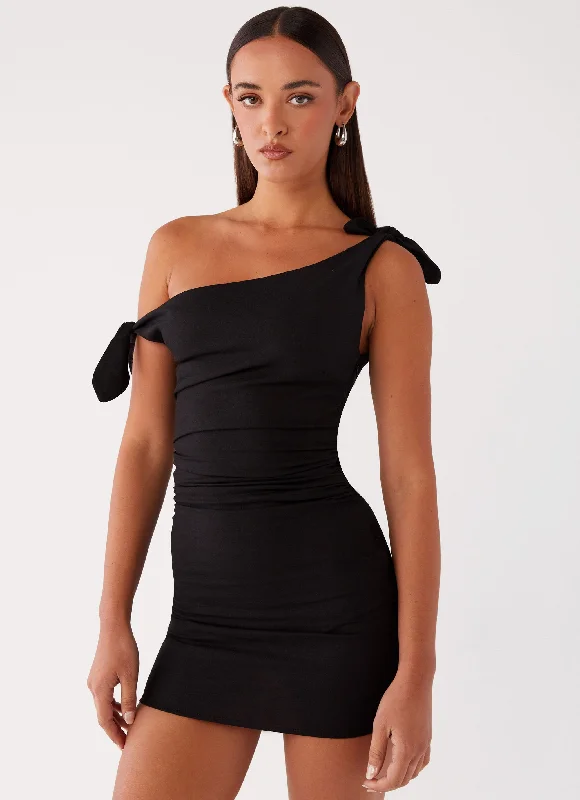Amazonia Linen Mini Dress - Black Comfortable Boho Mini Dress