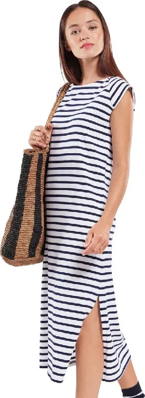 Striped Maxi Dress - Women's|-|Robe longue rayée - Femme Trendy Short Sleeve Maxi Dress Striped Maxi Dress - Women's|-|Robe longue rayée - Femme Trendy Short Sleeve Maxi Dress