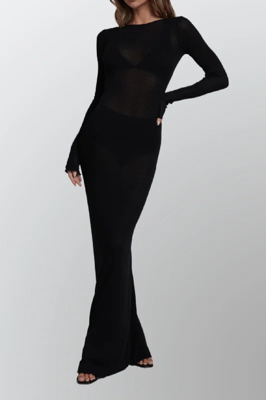 BAYSE BRAND Womens Giselle Maxi Dress - Black Stylish Empire Waist Maxi Dress