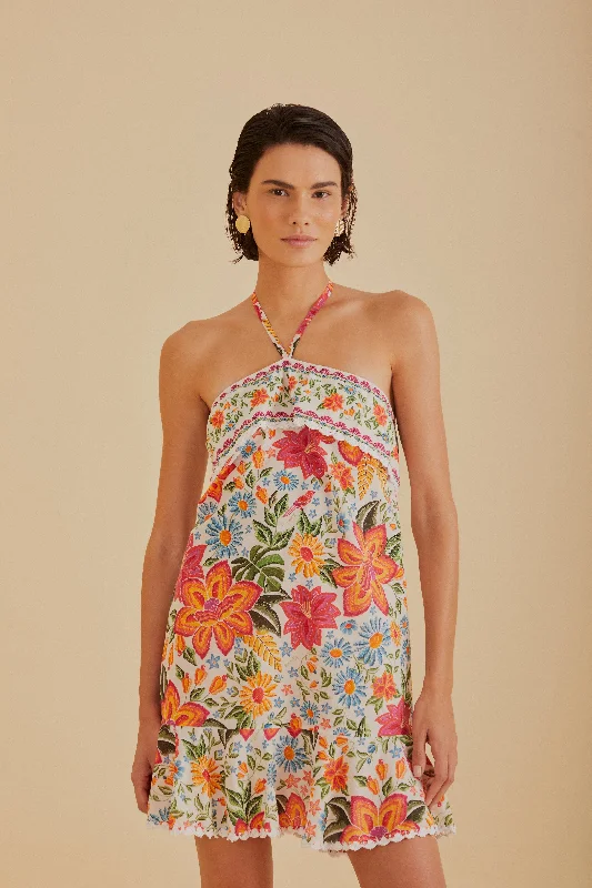 Off-White Bloom Garden Mini Dress Cozy Sweater Mini Dress