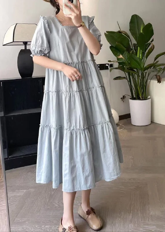 Blue Wrinkled Patchwork Vacation Maxi Dresses Summer BV028 Cozy Ruffle Sleeve Maxi Dress Blue Wrinkled Patchwork Vacation Maxi Dresses Summer BV028 Cozy Ruffle Sleeve Maxi Dress
