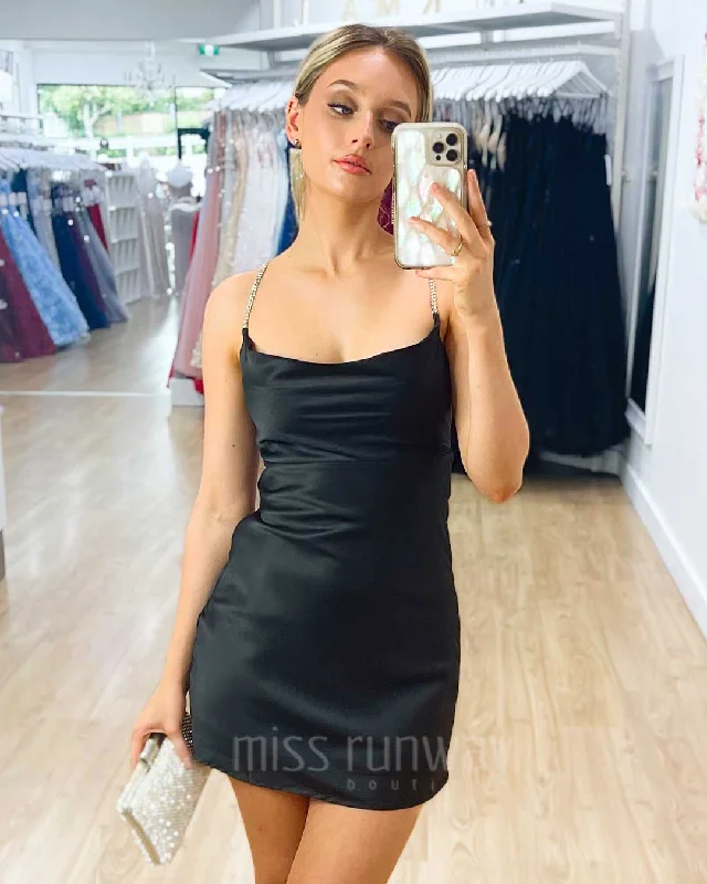 Camilla Mini Dress - Black Casual Button-Up Mini Dress
