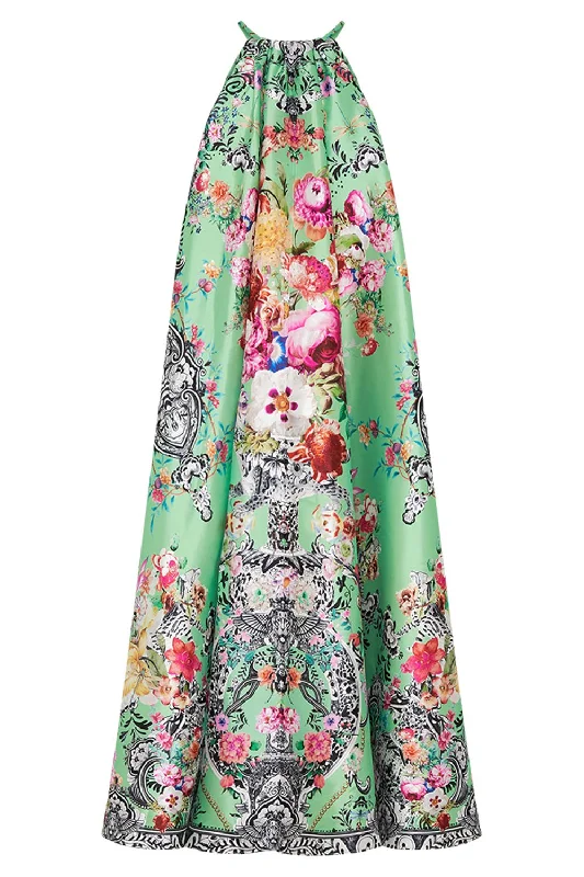 Trapeze Maxi Dress Cozy Ruffle Sleeve Maxi Dress