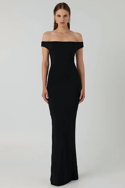 EFFIE KATS Womens Adalee Maxi Dress - Black Fashionable Asymmetrical Maxi Dress