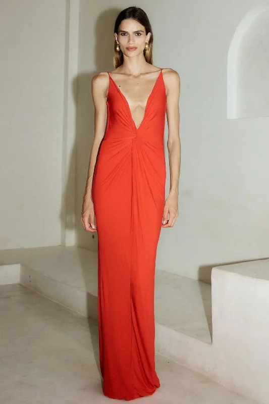 EFFIE KATS Womens Rosie Maxi Dress - Red Elegant Boho Maxi Dress