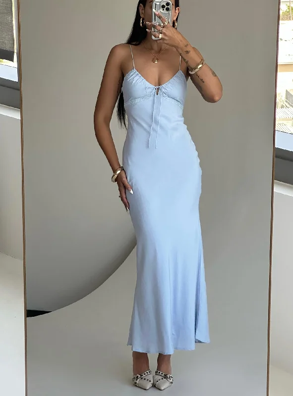 Emily Maxi Dress Blue Elegant Tiered Maxi Dress