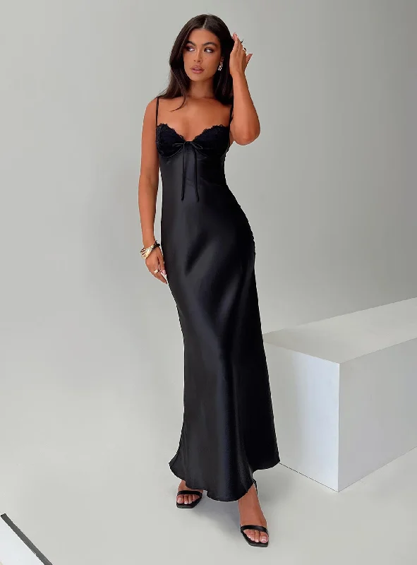 Fadyen Bias Cut Maxi Dress Black Petite Cozy Wrap Maxi Dress