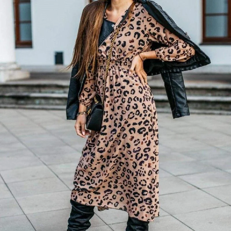 FashionSierra - Fashion Women's Long Sleeve Leopard Print Long Shirt Dress Sexy Ladies V Neck Loose Party Wrap Shirt Maxi Dress Comfortable Maxi Dress with Sleeves FashionSierra - Fashion Women's Long Sleeve Leopard Print Long Shirt Dress Sexy Ladies V Neck Loose Party Wrap Shirt Maxi Dress Comfortable Maxi Dress with Sleeves
