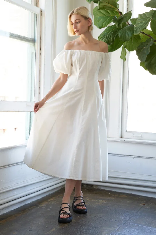 PROTECTING MY PEACE WOVEN MIDI DRESS Comfortable Denim Midi Dress