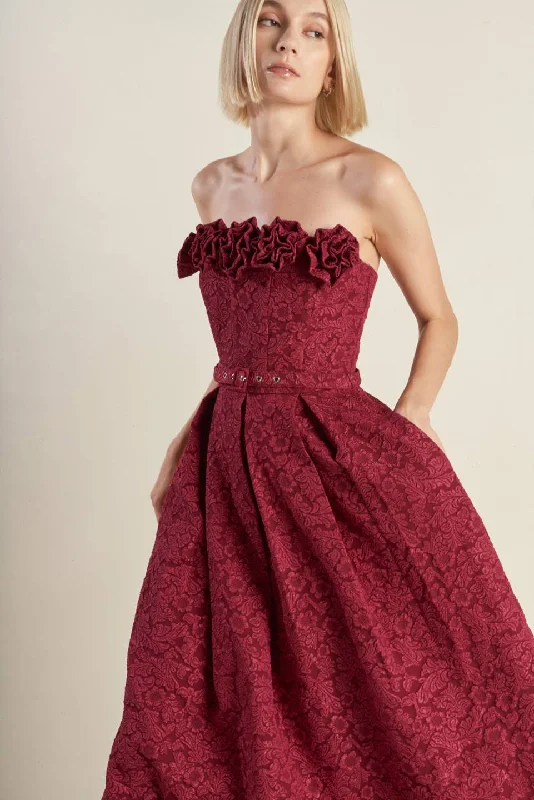 GLORIOUS SHINE WOVEN MIDI DRESS Fashionable Plaid Midi Dress