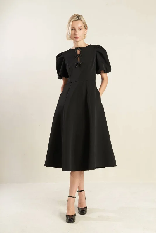 EFFORTLESS ELEGANCE WOVEN MIDI DRESS Fashionable One-Shoulder Midi Dress
