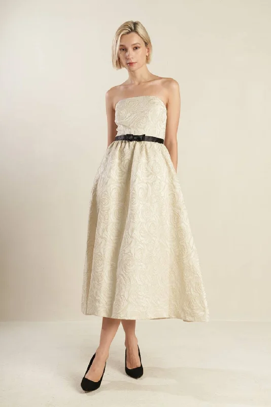 GET WHAT YOU NEED WOVEN MIDI DRESS Fashionable Polka Dot Midi Dress