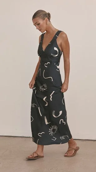 Glacia Maxi Dress - Navy Elegant Lace Maxi Dress