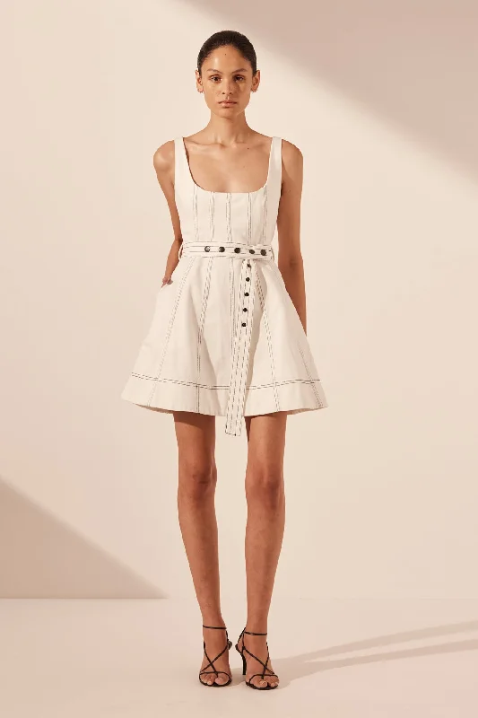 HANA BELTED MINI DRESS Cozy Sweater Mini Dress
