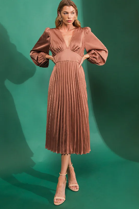 GREAT IMPRESSIONS SATIN MIDI DRESS Cozy Ribbed Knit Midi Dress