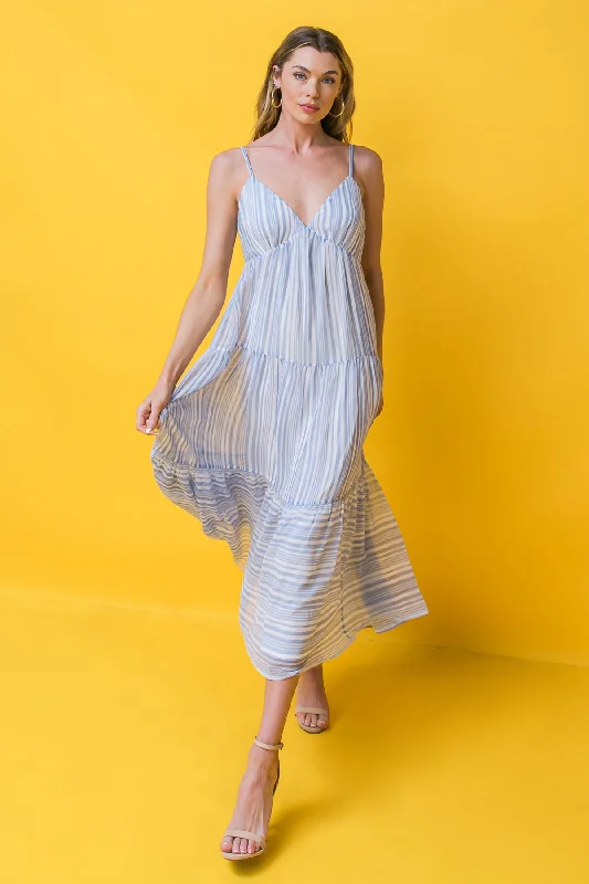 CHANCE FOR YOU WOVEN MIDI DRESS Stylish Pleated Skirt Midi Dress
