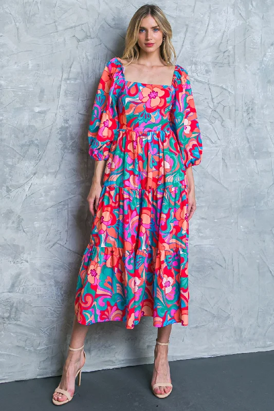 LIKE A PRINCESS WOVEN MIDI DRESS Fashionable A-Line Midi Dress
