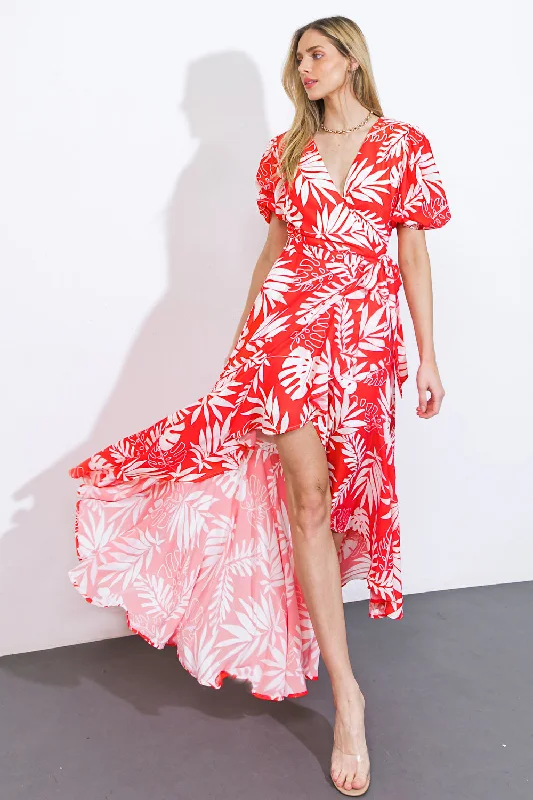 CRAZY IN LOVE WOVEN MIDI DRESS Elegant Pleated Sleeve Midi Dress