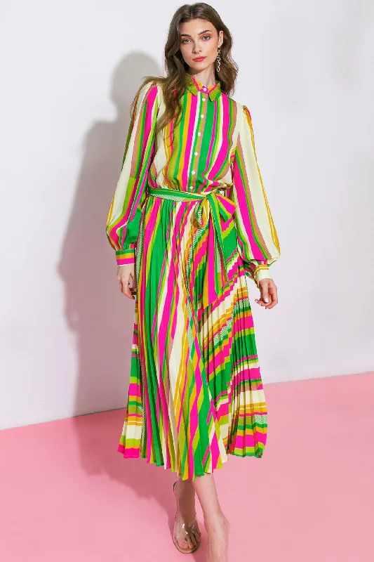 GET TO THE POINT WOVEN MIDI DRESS Fashionable Casual Midi Dress
