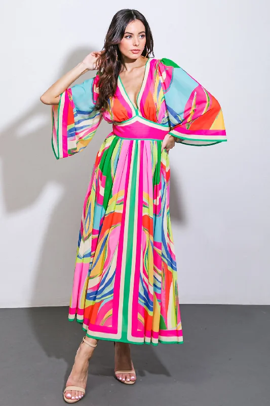 BOLD BEAUTY WOVEN MIDI DRESS Stylish Tiered Midi Dress