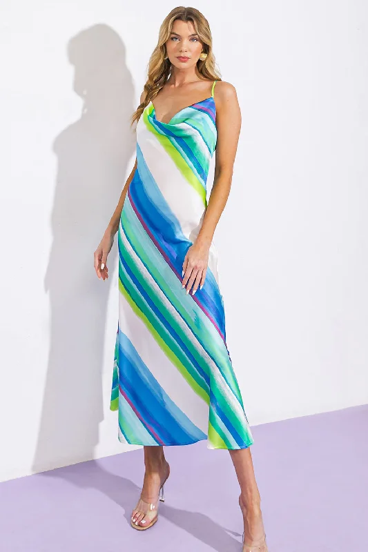 SENSE OF SERENITY WOVEN SATIN MIDI DRESS Fashionable Wide Leg Midi Dress