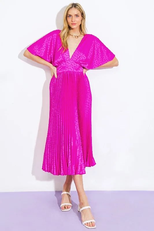 COWGIRL REPEAT SATIN MIDI DRESS Stylish Off-Shoulder Ruffle Dress