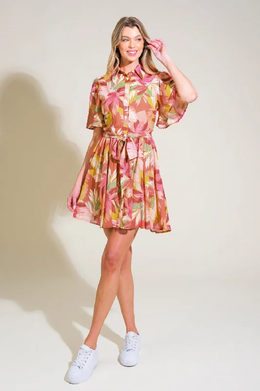 WHIMSICAL WAVES WOVEN MINI DRESS Fashionable Boho-Chic Mini Dress