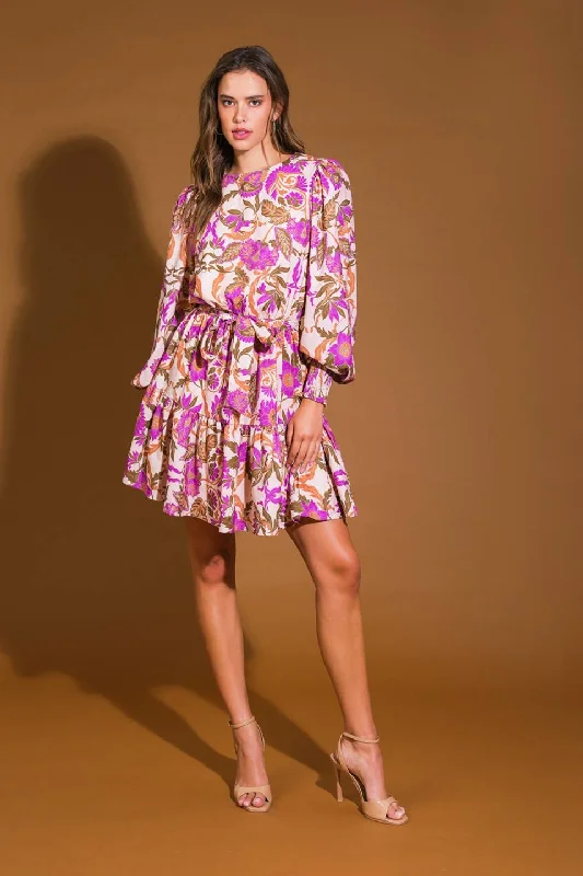 BLISSFUL STROLLS WOVEN MINI DRESS Cozy A-Line Mini Dress