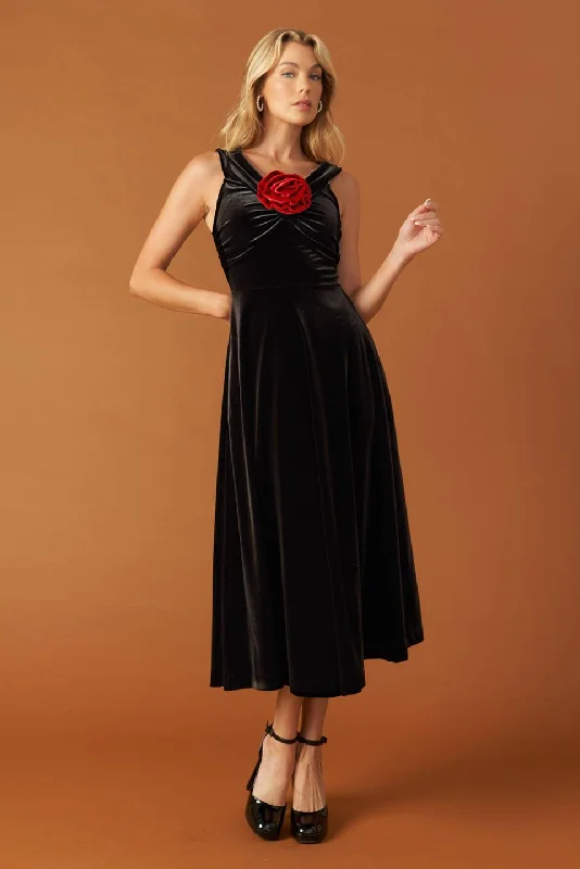 BE THERE FOR YOU VELVET MIDI DRESS Cozy Ribbed Knit Midi Dress