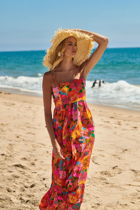 Idalia Tie Back Maxi Dress Trendy Printed Maxi Dress