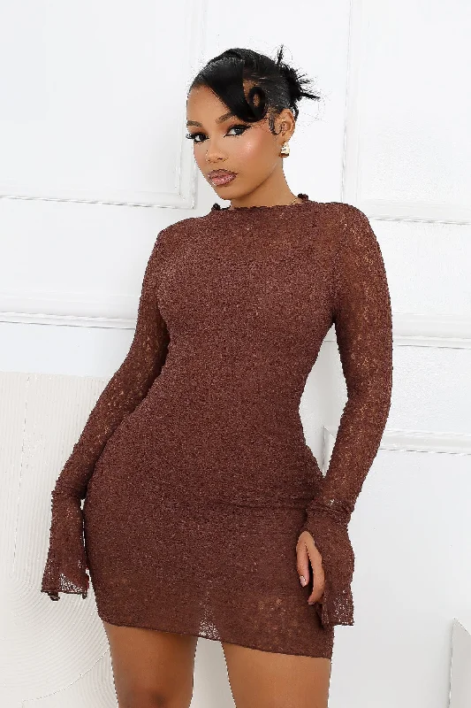 Kate Sheer Mini Dress With Lining Chic Puff Sleeve Mini Dress