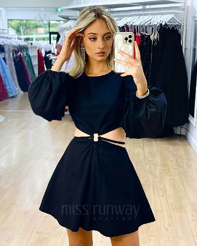 Kianna Mini Dress - Black Fashionable Party Mini Dress