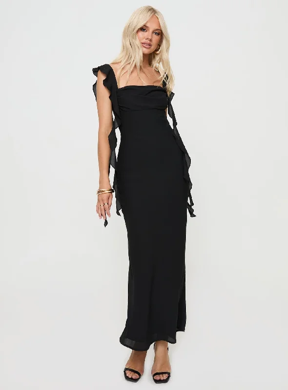 Lanai Maxi Dress Black Comfortable T-Shirt Maxi Dress