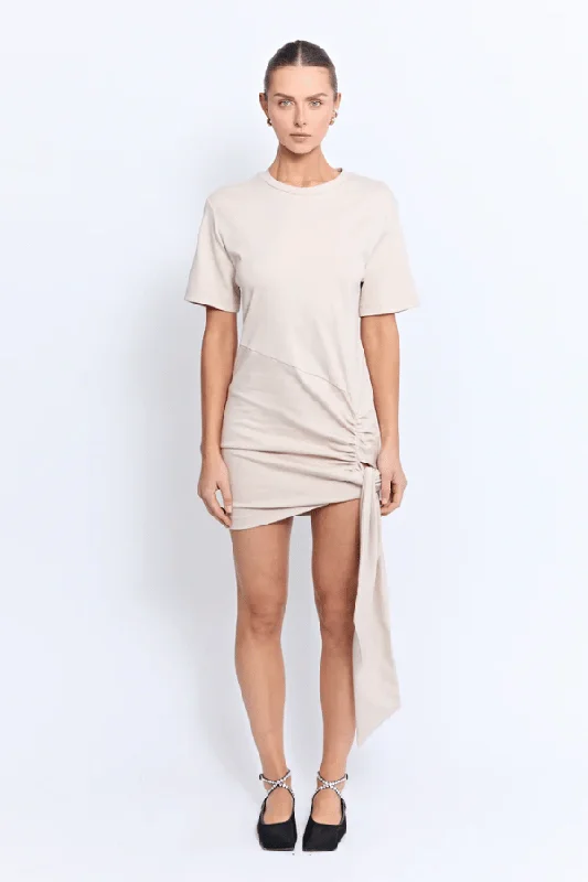 Bassette Mini Dress Ecru Classic Solid Mini Dress