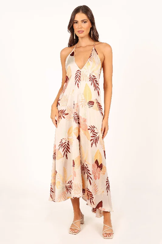 Rita Midi Dress - Multi Chic Off-Shoulder Midi Dress