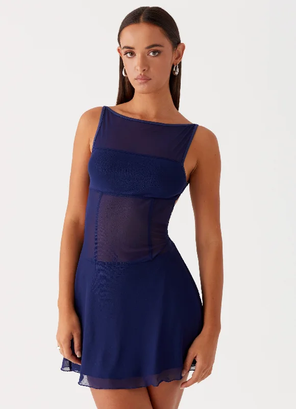 Roxanne Mini Dress - Navy Trendy Camisole Mini Dress