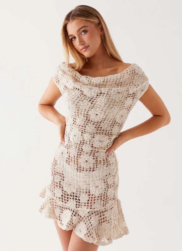 Sunnyside Crochet Mini Dress - Ivory Trendy Lace Mini Dress