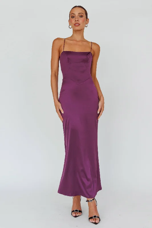 Teneal Lace-Up Back Maxi Dress Plum Chic Summer Maxi Dress