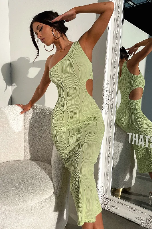 Trami Midi Dress - Green Trendy Boho Midi Dress