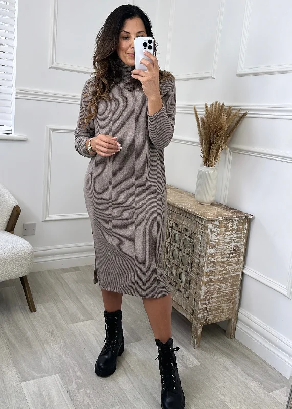 Dua Taupe Jumper Midi Dress