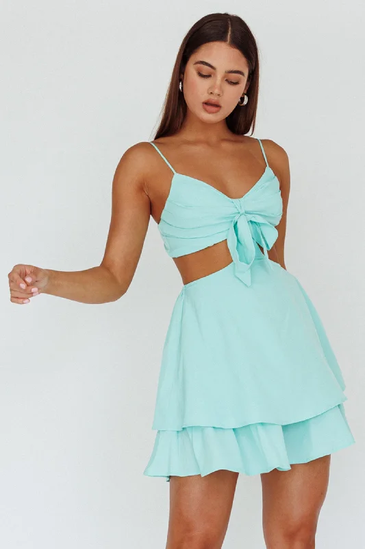 Jeneva Tied Bust Cut-Out Mini Dress Mint