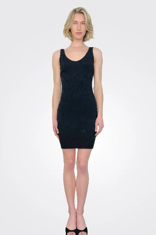 Knit Mini Dress - Black