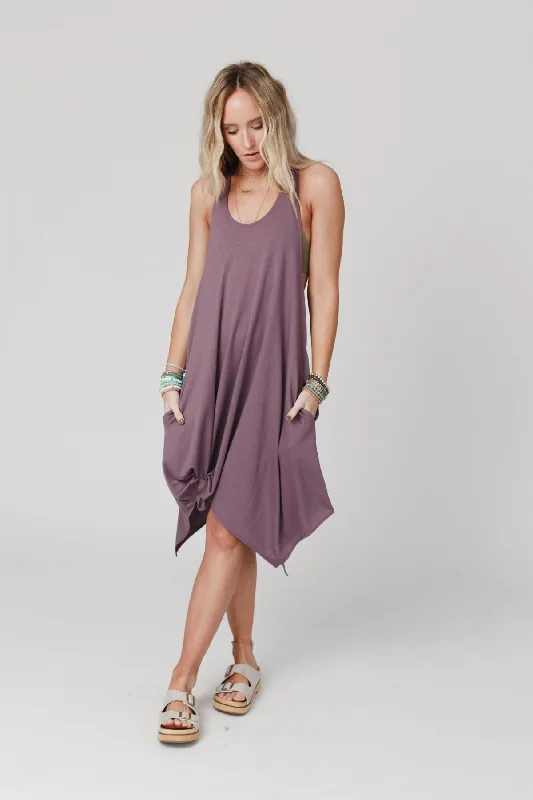 The Nest Morning Dew Uneven Edge Mini Dress - Lavender