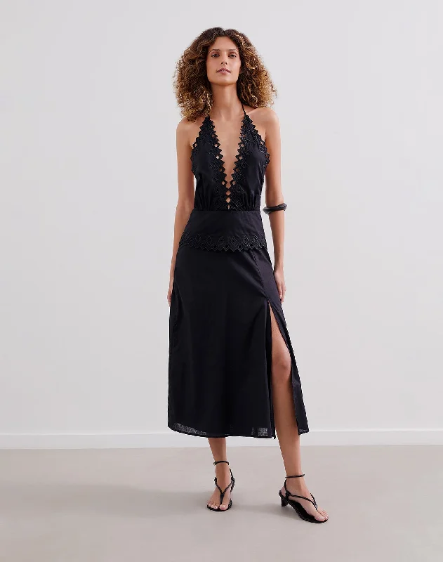 Tara Midi Dress (exchange only) - Black